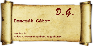Demcsák Gábor névjegykártya
