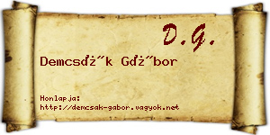 Demcsák Gábor névjegykártya